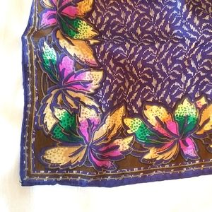 Navy Leaf Pattern Scarf